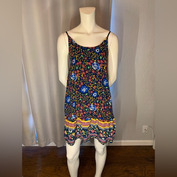 Floral navy mini dress - Picture 1 of 2